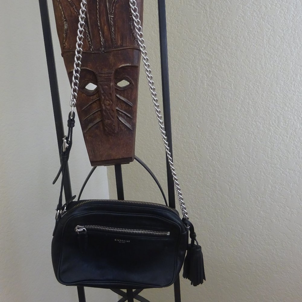 Coach Leather Flight Bag Black